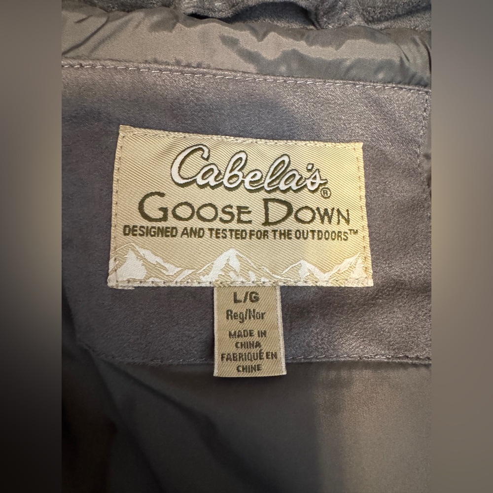 Cabela's Gray Goose down Winter Coat with 100% Coyote Fur Ruff. Size L. - Picture 4 of 7